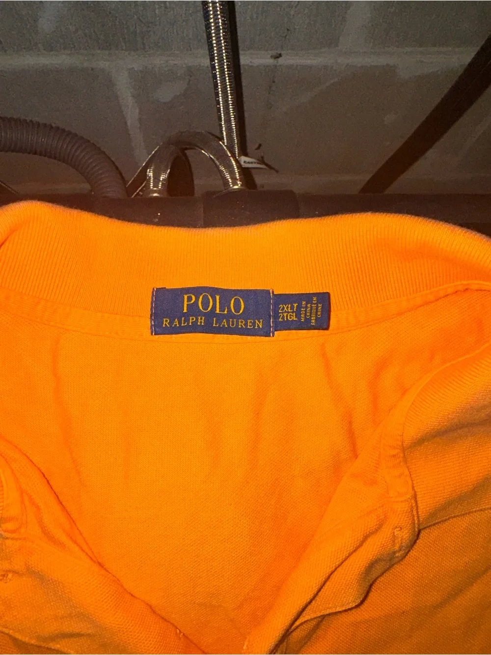 Ralph Lauren Men’s Bright Orange Polo with Navy Pony
